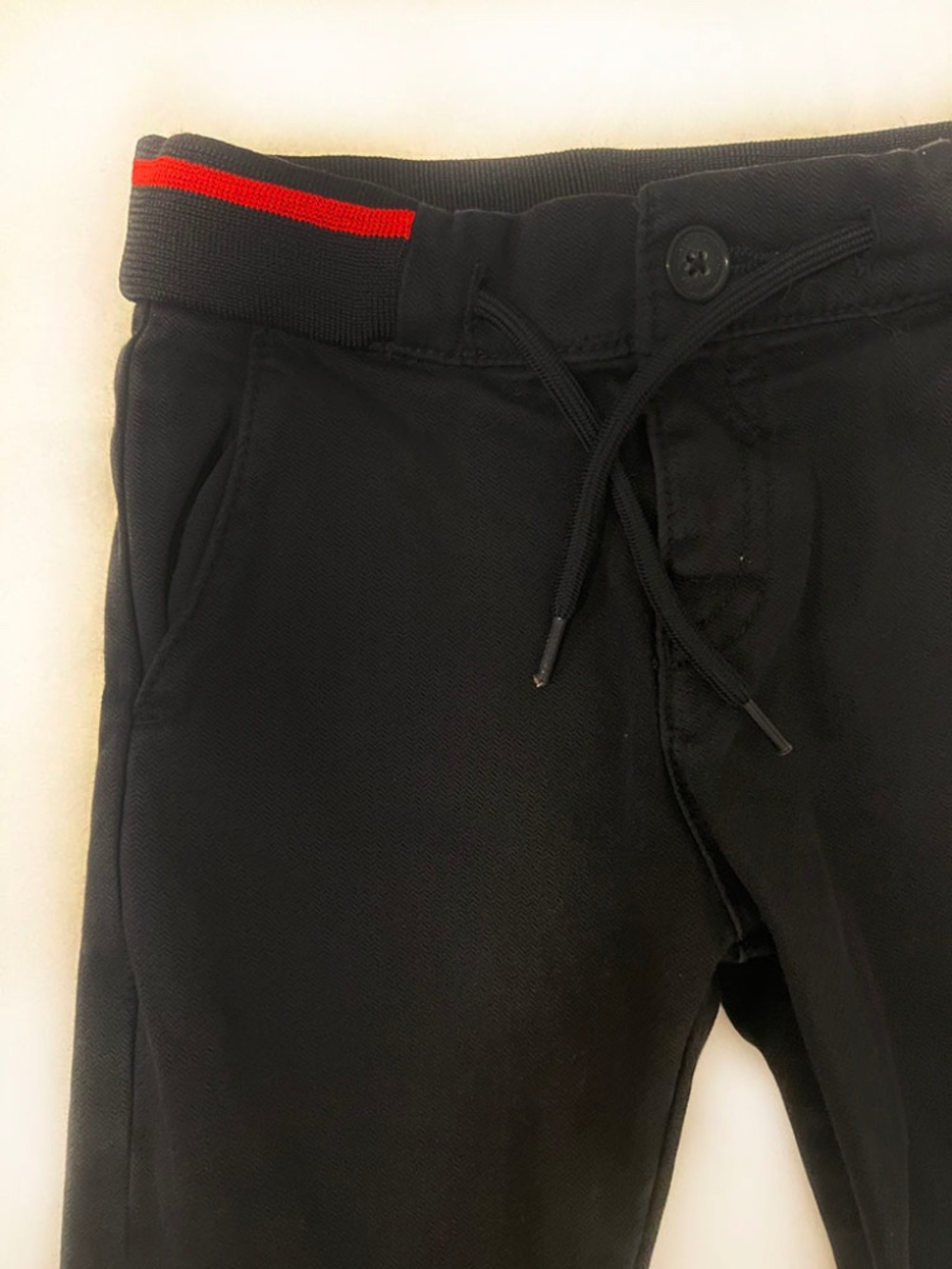 2T | Mayoral Black Chinos with Red Detail